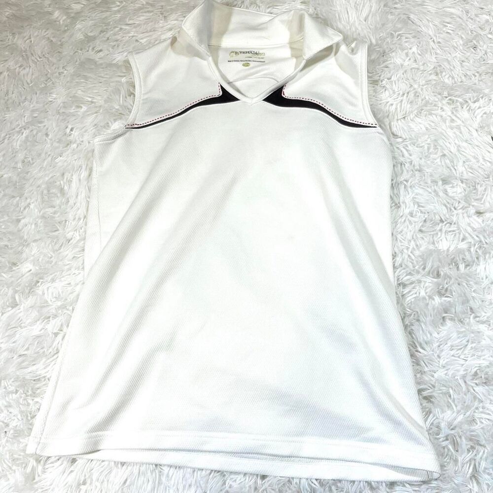 Vintage‎ Women's White Golf Polo Athletic Tank Top
